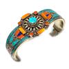 Браслет-манжета ручной работы из тибетской бирюзы и коралла, регулируемый r7Y23