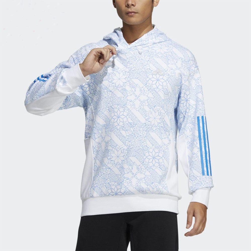 adidas Толстовки Мужские Лазурный С капюшоном Умеренный Обычный HE2915