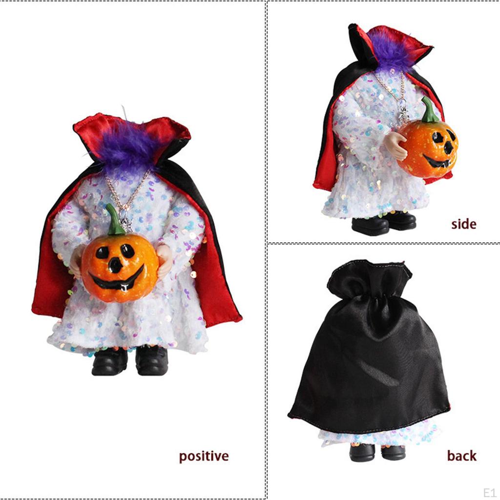 Pumpkin Decorative Doll Cloth Figurine Ornament for Halloween Office Outdoor Garden Props Decor