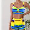 Женские купальники танкини, купальник из 2 предметов, разноцветные купальные костюмы для отпуска