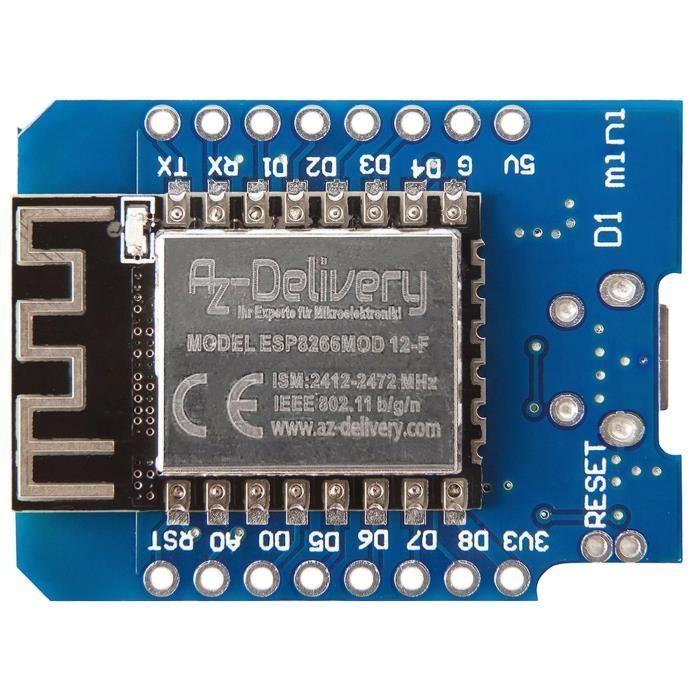Module de développement - AZ-Delivery - D1 Mini NodeMcu - WLAN ESP8266-12F - Processeur ESP8266 - Puce CH340