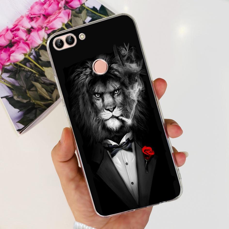 For Huawei P Smart Case FIG-LX1 FIG-LX2 FIG-LX3 Back Cover Fashion Flower Marble Clear Silicone Soft Funda For PSmart 2018 Coque