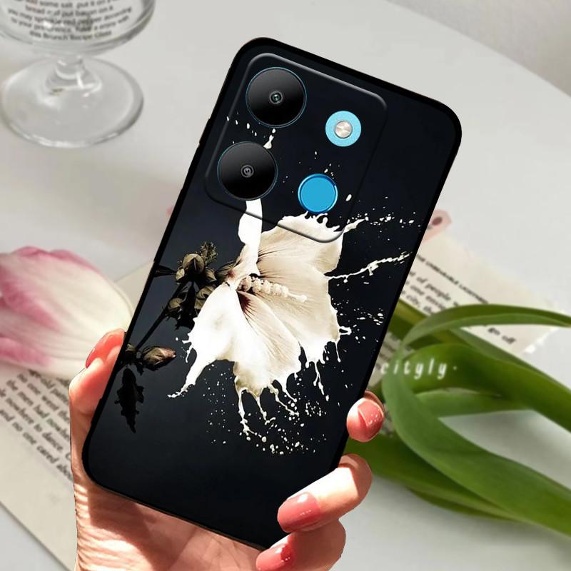 Для Infinix Smart 7 Чехол Роскошный Силиконовый ТПУ Мягкий Телефон Черный Чехол Чехлы Для Infinix Smart7 X6515 Funda Защитный Coque Capa