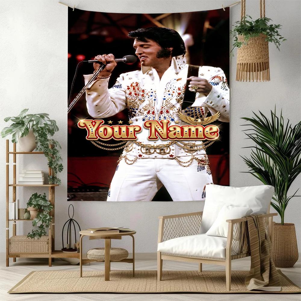 Elvis Presley Custom Tapestry Wall Tapestry Smooth Polyester Great for Camping All-Season Use Great Gift for Dorm Room Lovers