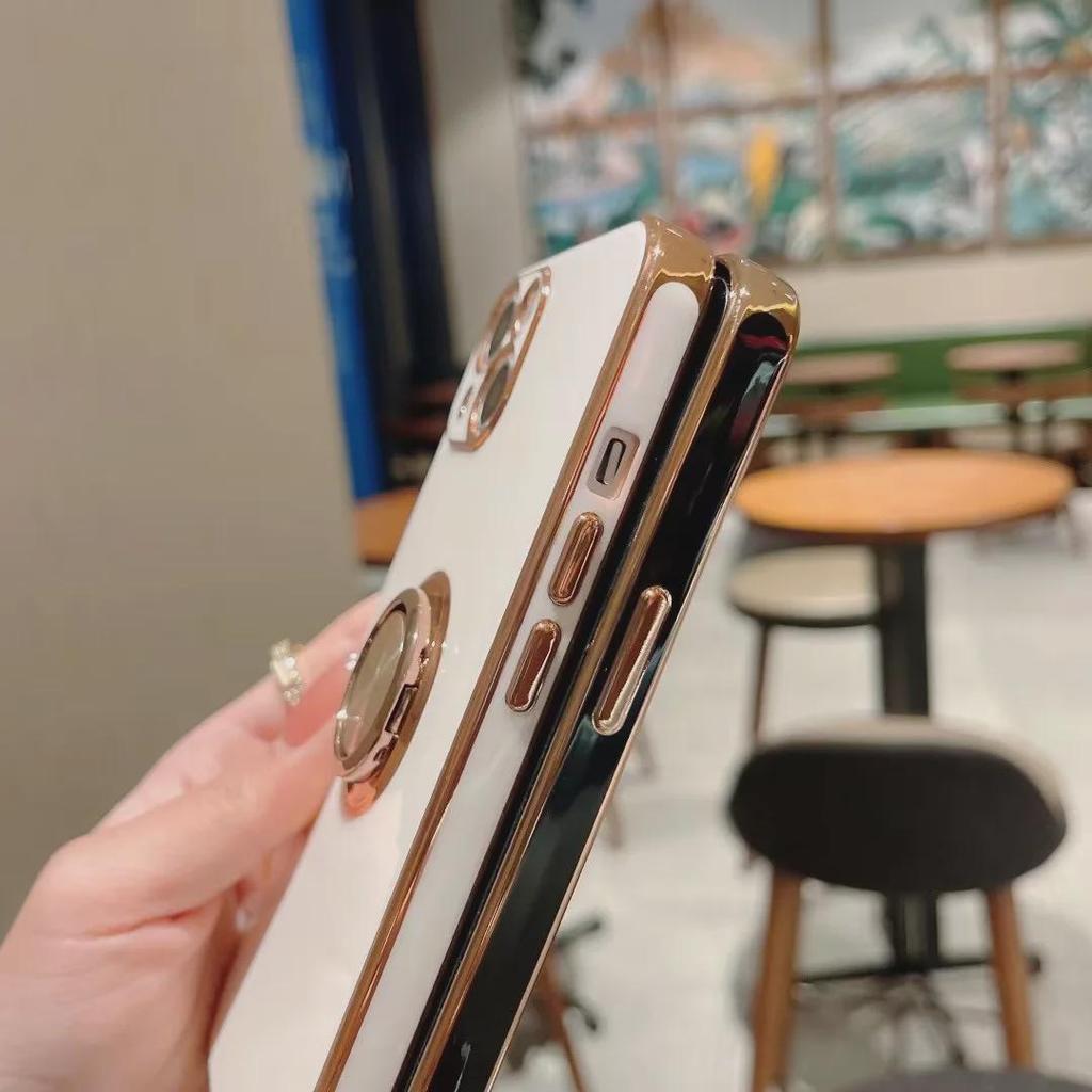 Чехол с магнитным кольцом и гальваническим покрытием для iPhone 11/12/13 Pro/14/15/XR/XS Max