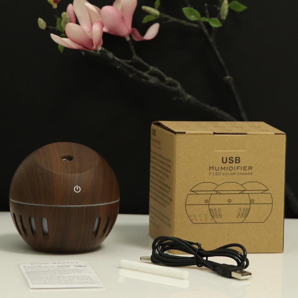USB Мини-увлажнитель воздуха с текстурой дерева для автомобиля и дома, очиститель воздуха