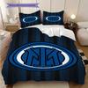 Inter Milan Stripes Emblem Three-piece set (1 * duvet cover + 2 * pillowcase, without core) Christmas birthday gift Duvet cover and pillowcase