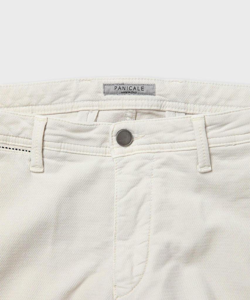 PANICALE Regular Slim Fit Textured Cotton Pants [Ivory]