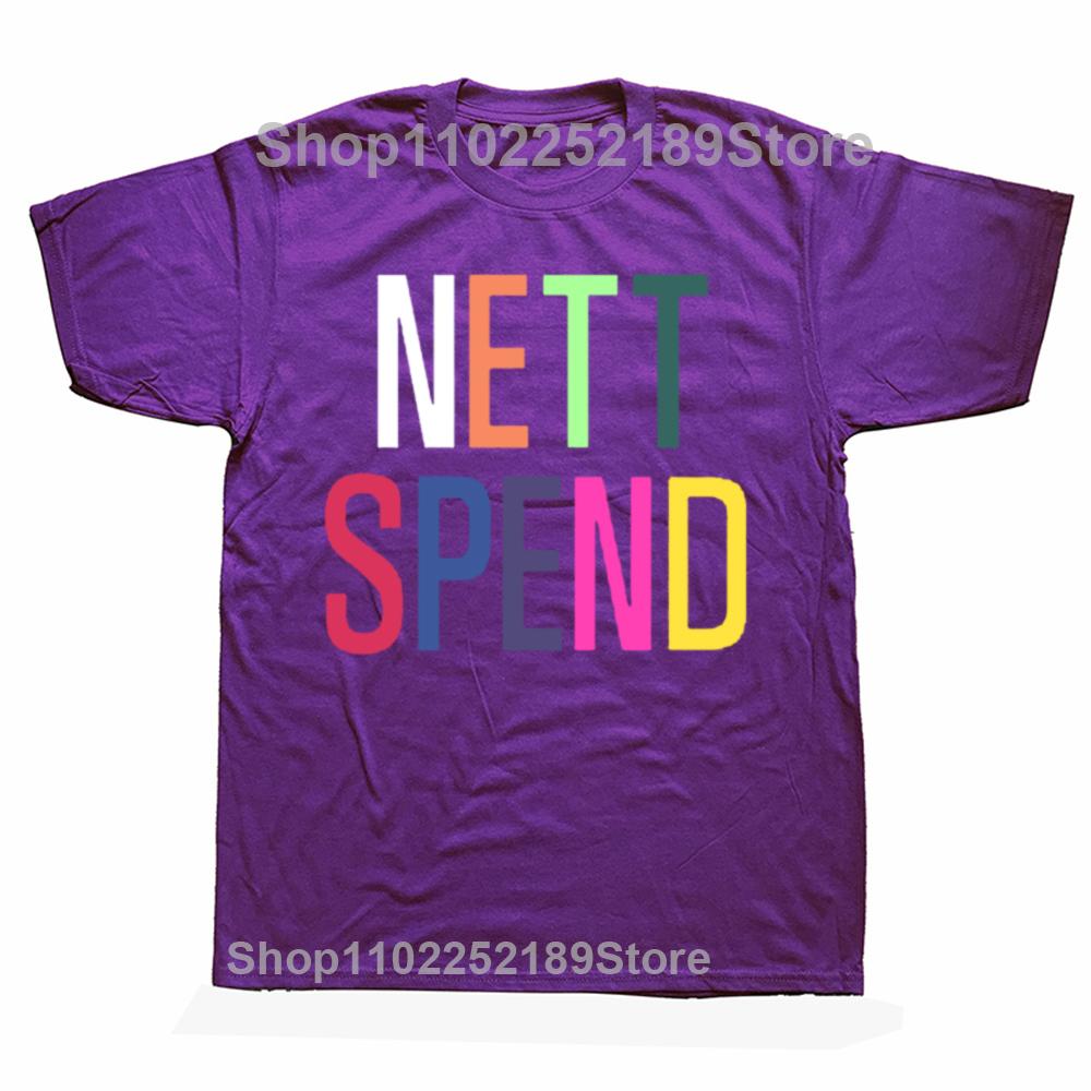 Funny Nettspend Rainbow Logo Graphic T-shirts Men Women's Fashion Casual Oversized Tshirt 100% Cotton Loose Oversized T Shirt