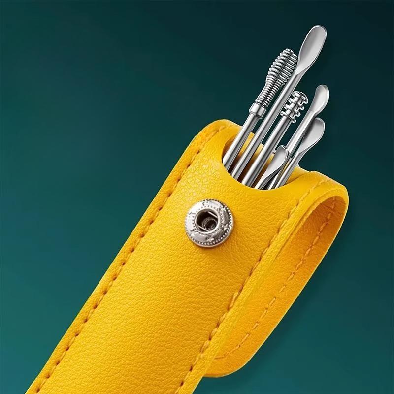 Набор из шести портативных ухочисток для взрослых, бытовые инструменты для чистки ушей, набор спиральных ухочисток из нержавеющей стали