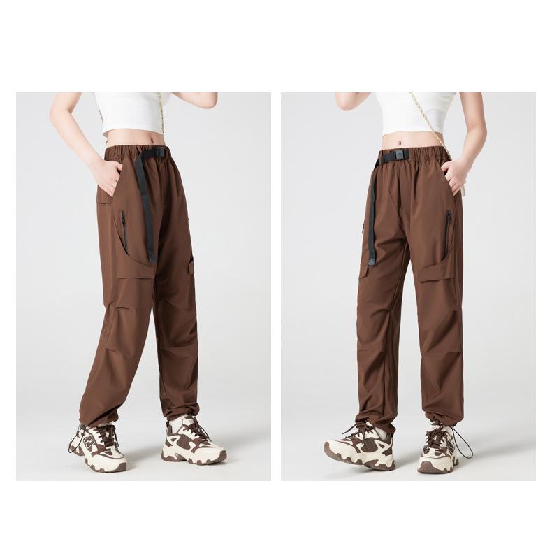 Женские повседневные водонепроницаемые брюки карго с несколькими карманами для работы, 2025: Весенний ветрозащитный плащ прямого кроя для занятий спортом на открытом воздухе