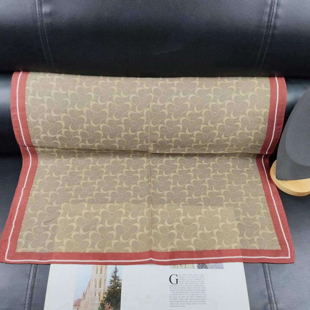 Ретро Шарф из Хлопка и Льна с Шелковым Узором "Елочка": Бархатистое ощущение, Маленький квадрат, Шарф от солнца, Женская бандана и платок.