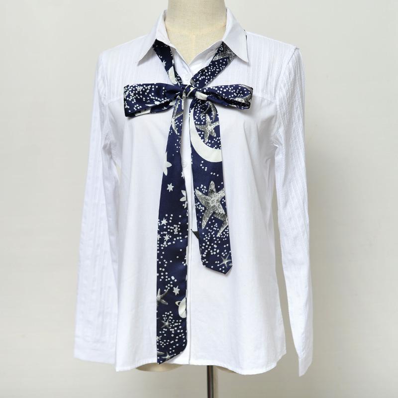 Slender Small Silk Scarf, Narrow Small Scarf, Women'S Spring, Summer And Autumn Chiffon Long Versatile Small Scarf 4.5X195Cm