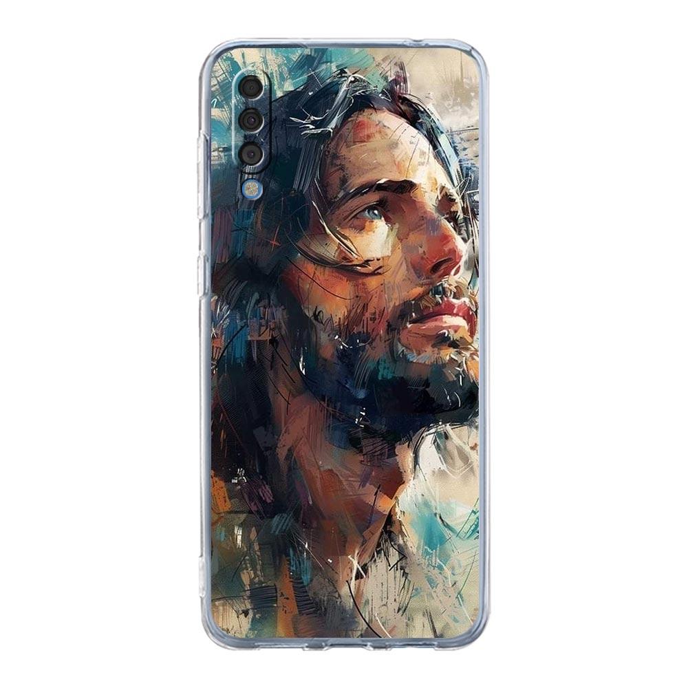 Чехол для Samsung A16 A14 A12 A22 A32 5G A34 A42 A52 A54 A50 A70 A20E A10S A20S A04S A06 Обложка Стихи из Христианской Библии Иисус
