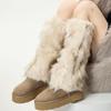 Faux Fur Leg Warmers Women Girls Furry Boot Covers Fuzzy Shoes Cuff Cover Cozy Winter Calf Warmers for Parties Street Wear