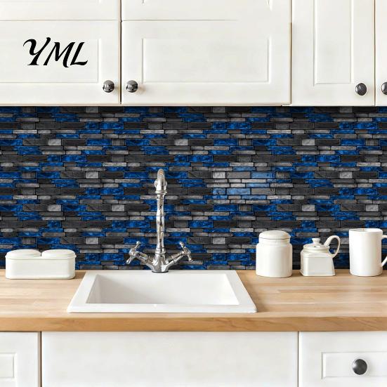 Waterproof Kitchen Backsplash Decal Peel And Stick Tile for Bathroom, 3D Brick Mosaic Durable Adhesive Wall Sticker, Oil-proof Self-adhesive