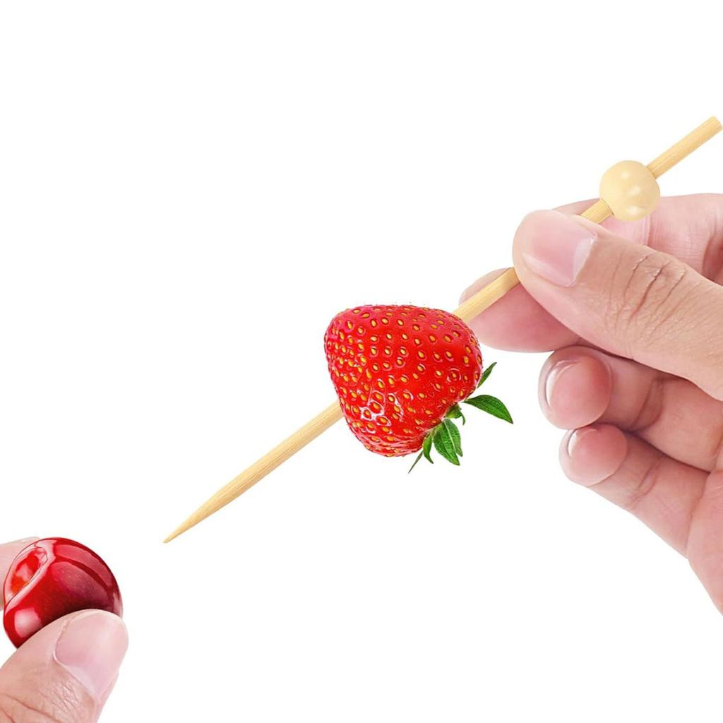 Упаковка из 200 одноразовых шпажек для фруктов, симпатичные шпажки для еды для фуршетов, бамбуковые зубочистки, элегантные шпажки для праздничного оформления