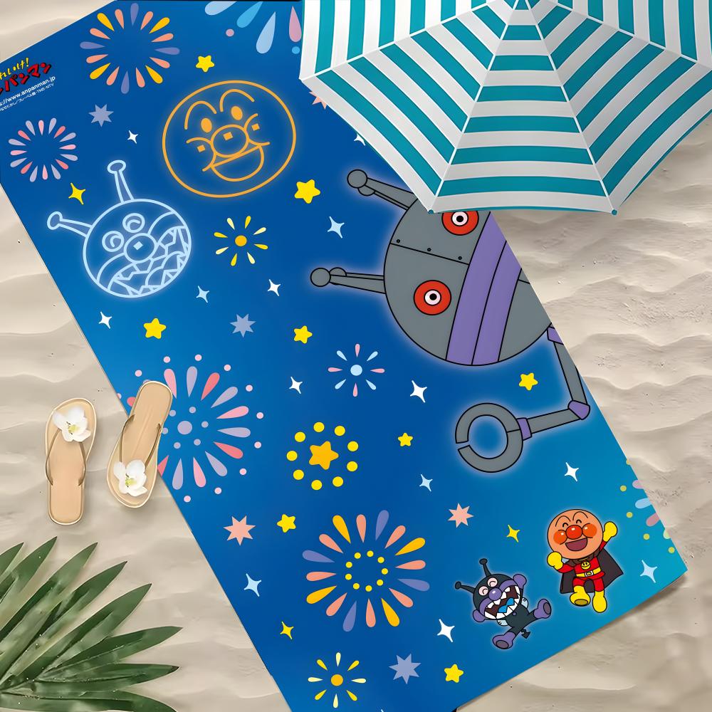 Мультяшное полотенце A-ANPANMAN из полиэстера, пляжное полотенце, быстросохнущее, не оставляющее песка, банное полотенце для лета, бассейна, путешествий, отпуска