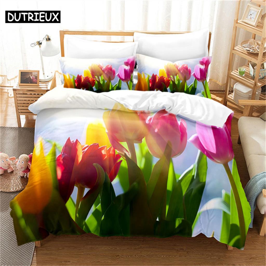 Комплект постельного белья Tulip Scenery Queen, пододеяльник, детский комплект постельного белья, комплект постельного белья King Size, комплект постельного белья