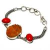 Hememorphite Druzy Red Coral Gemstone 925 Silver Plated Bracelet 6-8"