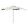 VidaXL Garden Parasol with Wooden Pole Sand 300x300x273 Cm 363191