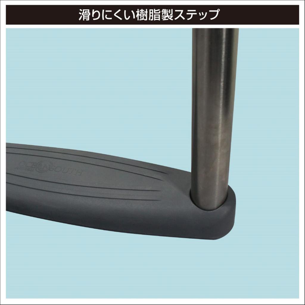 BMO JAPAN Stainless Steel Folding Ladder, 2-Step, 30E0041