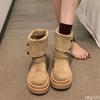 Женские новые весенне-осенние одинарные ботинки в стиле ретро, толстая подошва, простые, удобные, универсальные короткие ботинки для повседневной носки