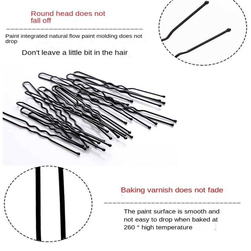 50 шт. женские шпильки черные заколки для волос заколка для волос заколка-невидимка U-образная женская