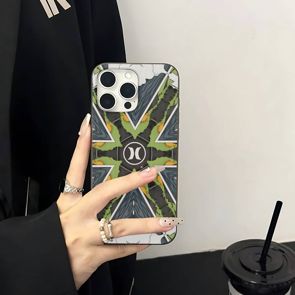 Классический Известный Бренд Логотип H-HurleyS Для IPhone 16 15 14 13 12 11 17 Pro Max Plus Волна Гофрированный Чехол для Телефона Противоударная Крышка