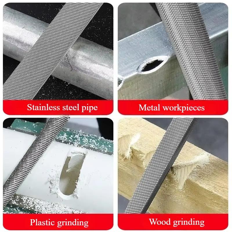 High Carbon Steel File Set, 5 Shapes, One-piece Forming & Quenching Process, for Fitter Grinding & Deburring