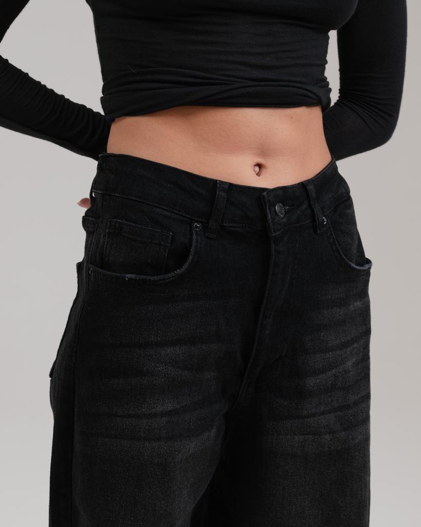 Джинсы широкие Its Basic 3468 38 черные