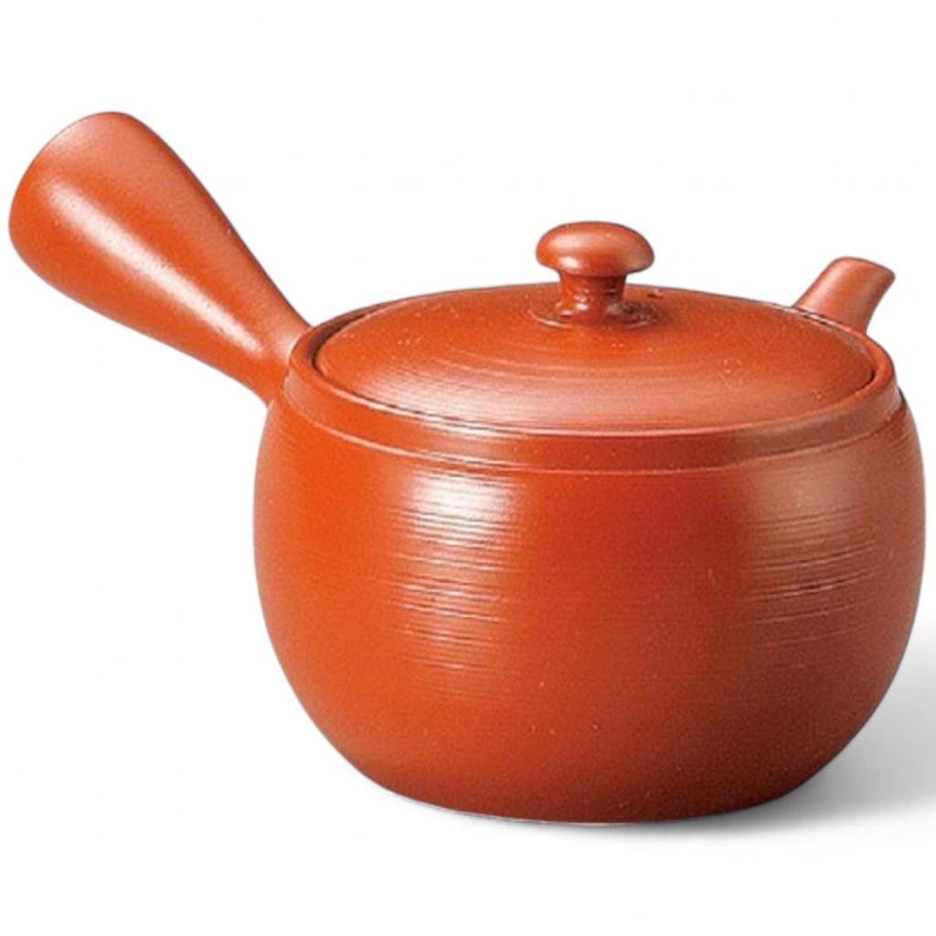 Pattern with Tea Made In Japan J-kitchens Tokoname-yaki Teapot, Nozomi-ami Strainer, 340cc,