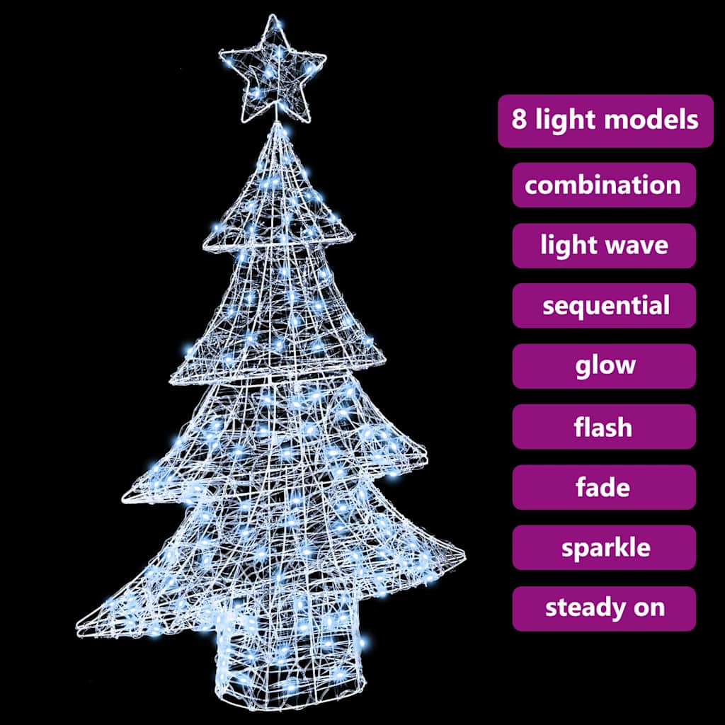 Christmas Tree with 100 Cold White LEDs 120 cm Acrylic