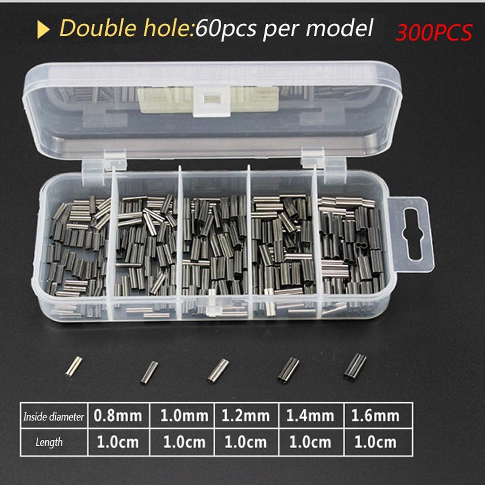 300-500 шт./коробка одно-/двухствольные обжимные муфты рыболовная леска провод лидер круглые медные трубки соединители смешанные медные трубки