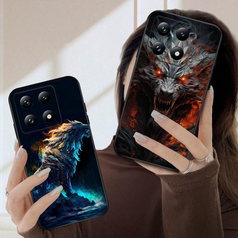 Светящаяся голова льва для Xiaomi 11T 11 Ultra 12 12T Pro 14 15 13 Lite Mi Poco M4 5 M7 5G X4 X5 M6 C75 Pro X6 4G мягкий чехол для телефона