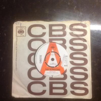7-дюймовая пластинка CHRISTIE - San Bernadino 5169 CBS 1970 UK Рок Б/У