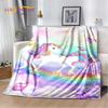 Cartoon Cute Unicorn Soft Plush Blanket,Children's Flannel Blanket Throw Blanket for Living Room Bedroom Bed Sofa Picnic Cover