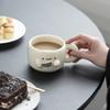Креативная керамическая кружка с рельефным мультяшным рисунком, милая домашняя чашка для завтрака, для молока и кофе