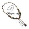 Alloy Gemstone Necklace for Women, New European and American Retro Long Sweater Chain