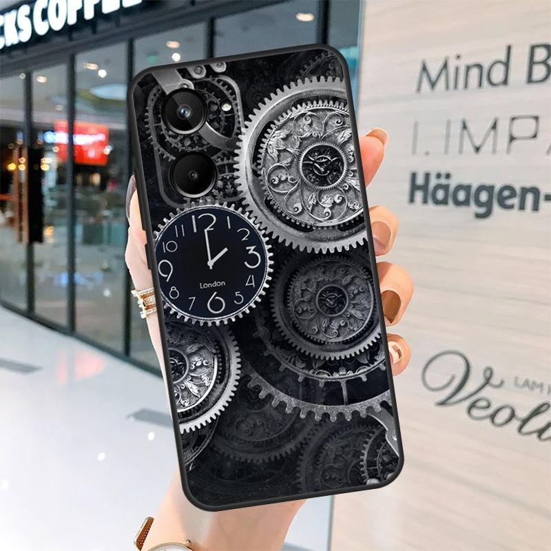 Steampunk Style Gears Levers Engine Case For Realme 15 Pro 12 11 13 14 Pro Plus GT6 GT7 C55 C51 C53 C25 C63 C61 C65 C67 C71 C75