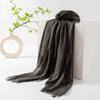 Spring Season, Pure Color, Simulated Silk, Long Strip Scarf, Fashionable, Suitable for Work, Sun Protection, Sheer Scarf, Shawl.