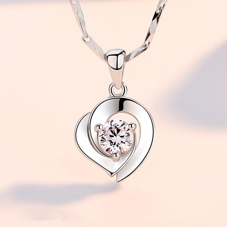 Ожерелье из стерлингового серебра S999, женская цепочка на ключицу, подвеска Doppel Herz из чистого серебра, женские серебряные аксессуары, цепочка