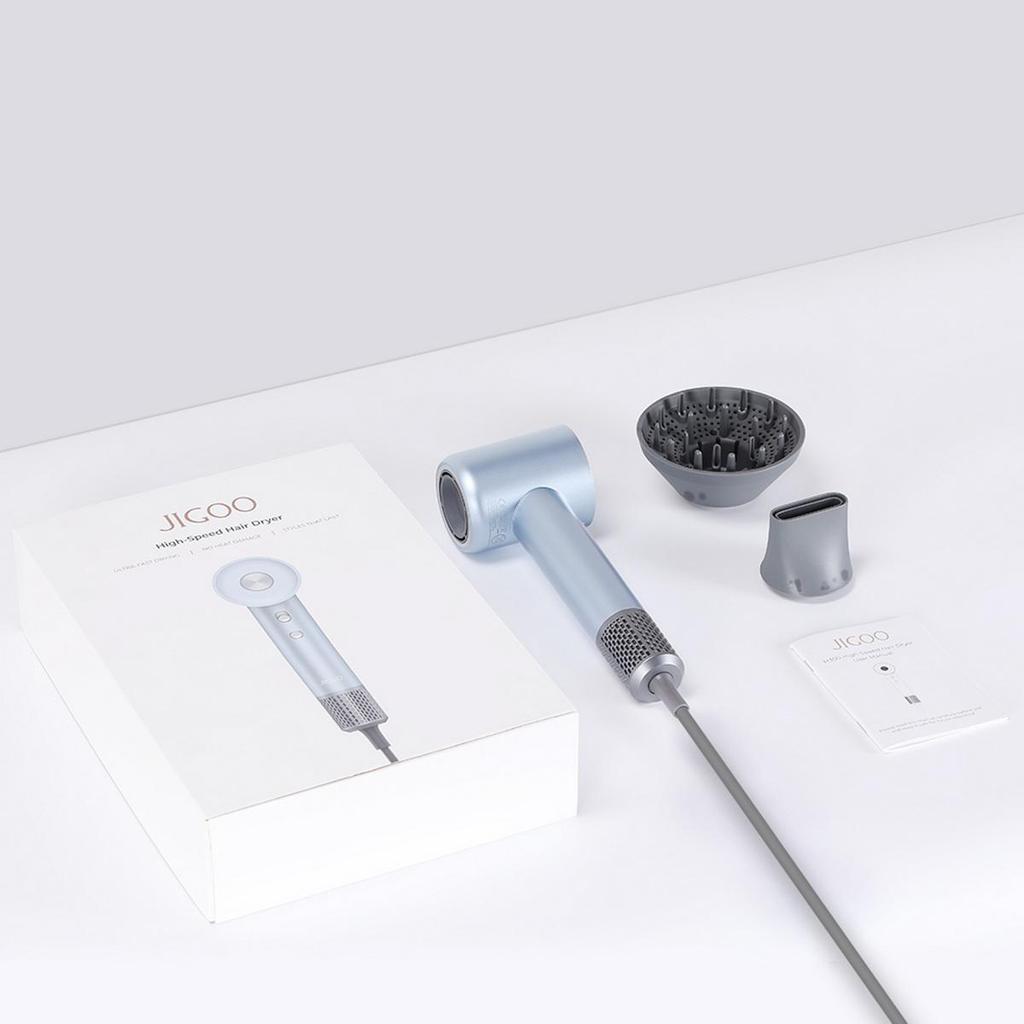 Восстановленный высокоскоростной фен JIGOO H300 1600 Вт, 200 миллионов отрицательных ионов, 2 уровня скорости