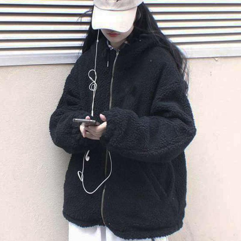 Autumn Winter Women Oversized Parkas Thick Coat Ladies Soft Jacket Double Sided Outerwear Warm Long Sleeve Versatile Hooded Cotton Jacket