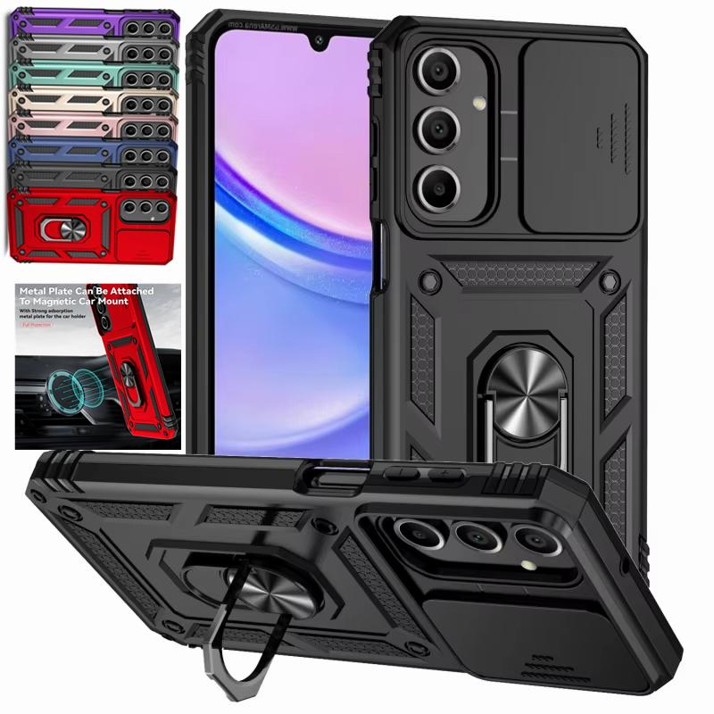 For Samsung Galaxy A16 5G Case Slide Camera Shockproof Armor Phone Case For Galaxy A16 A 16 Magnetic Ring Stand Back Cover