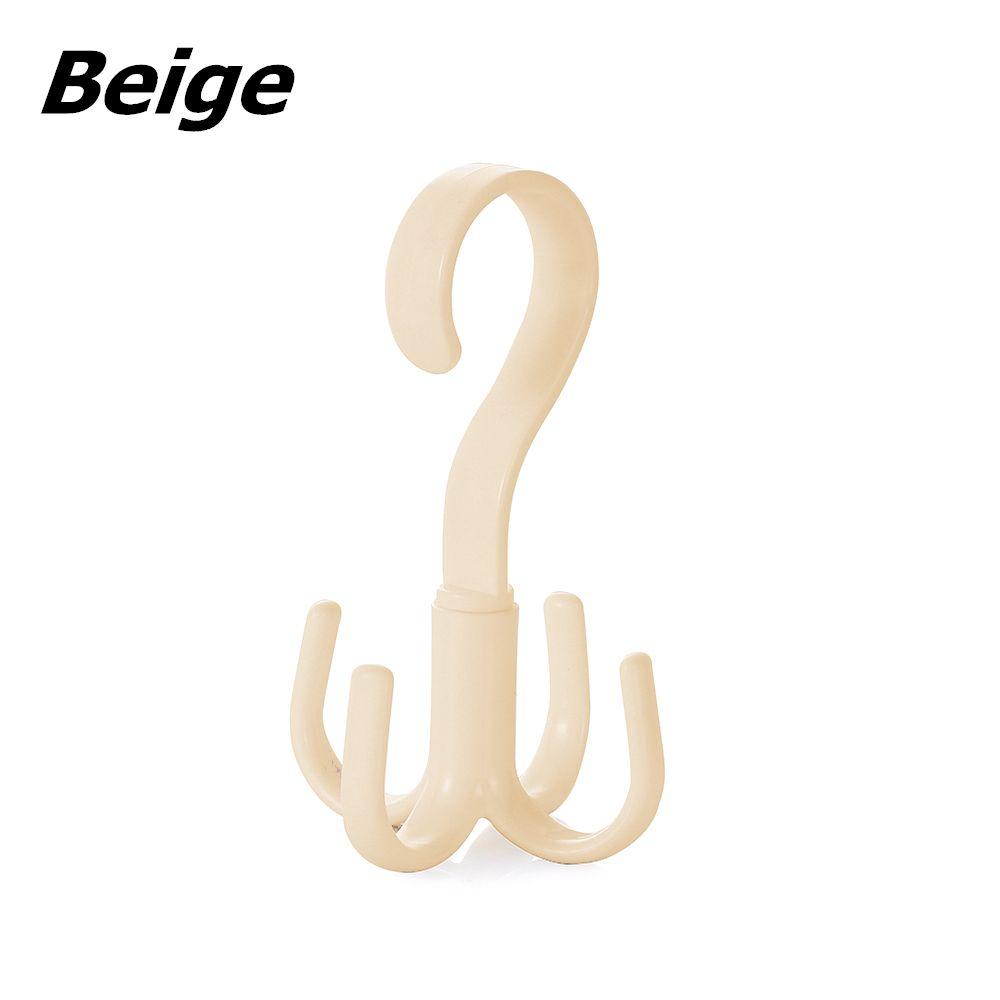 Storage Hook Cloth Rack Tie Holder Rotating Four-claw Hook Plastic Hanger Multifunction 4 Hook