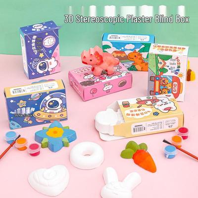 Милая гипсовая кукла в слепой коробке - Детский набор для рисования своими руками с мультяшными фигурками