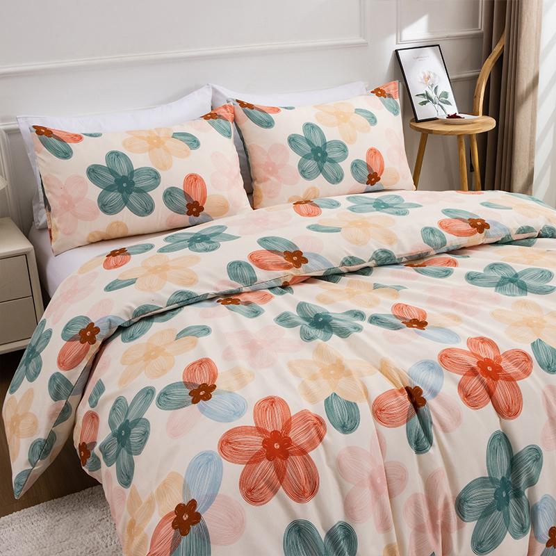 3 шт. модное цветочное постельное белье удобная плоская простыня пододеяльник без наполнителя двуспальное/двуспальное/королевское/королевское скандинавское постельное белье для мальчиков и девочек