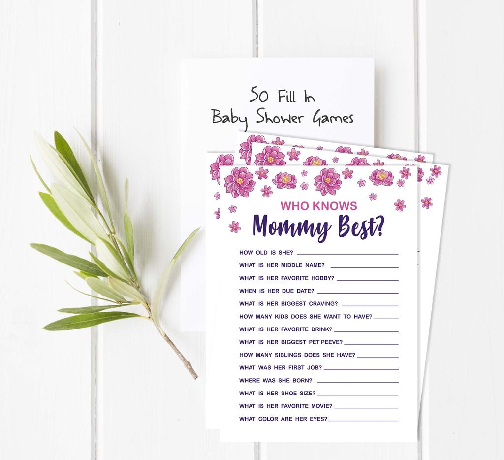 Inkdotpot Игровой набор для детского душа из 50 игр BabyA AlphabetA ABCA Игра Unicorn Floral Party