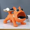 Yousheng Big Mouth Dog Figurine Key Storage Tray Cartoon Puppy Resin Statue Jewelry Trinket Keys Container Box Animal Desktop Decoration Ornament